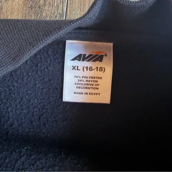 AVIA Black XL 16-18 Children’s Sweater with Striped Accents - Picture 3 of 3